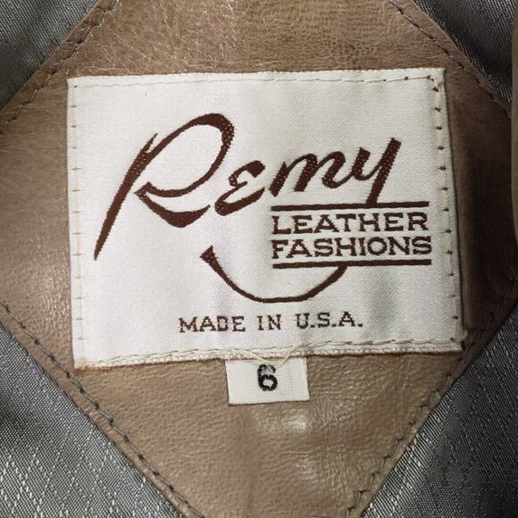Vintage Remy Womens Leather Blazer Size 6 Brown Western Edgy Neutral Career - Picture 3 of 13